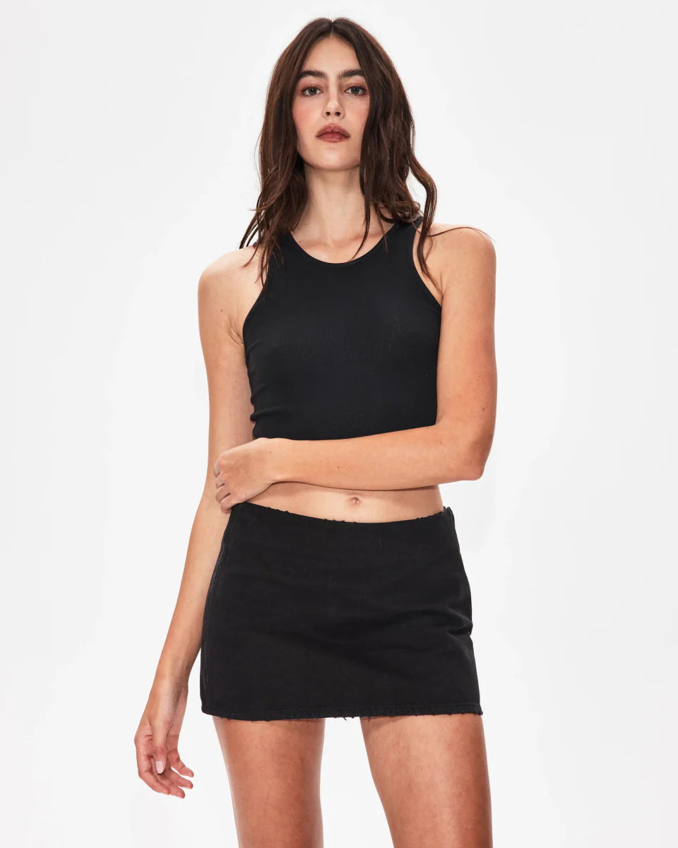 Canvas Mini Skirt | Washed Black